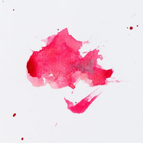 Pink paint splatter. Paint splash on white background. Watercolo — Stock Photo, Image