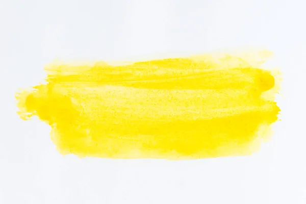 Gelber Pinselstrich und Textur. unterstreichen und begrenzen. Aquarell — Stockfoto