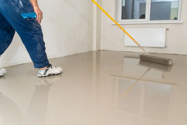 Riempire massetto riparazione del pavimento e arredare — Foto Stock
