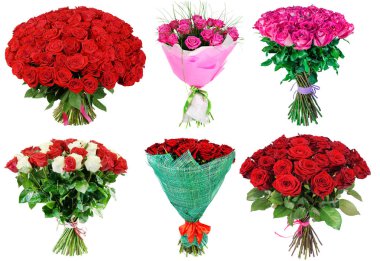 kırmızı ve beyaz gül buketi kümesi