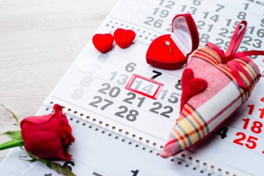 nişan yüzüğü, kalp, takvim, 14 Şubat, Valent için bir hediye