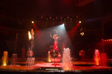 Minsk, Beyaz Rusya - 22 Mart 2017: Sirk performans, sığ dof