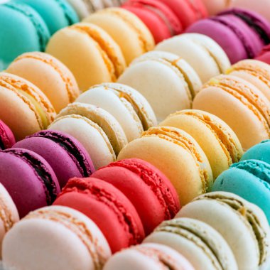Renkli Macaroons yakın çekim