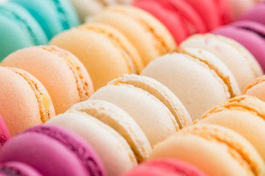 Renkli Macaroons yakın çekim