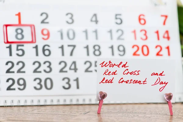 World Red Cross and Red Crescent Day on the calendar 8 may