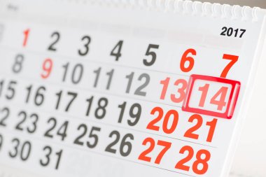 Takvim 14 Mayıs yakın çekim