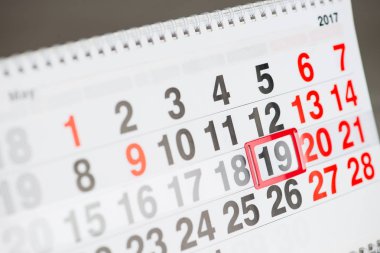 Takvim 19 Mayıs yakın çekim