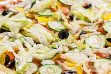 Gıda arka plan, sıcak makro pizza