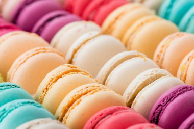 Renkli Macaroons yakın çekim