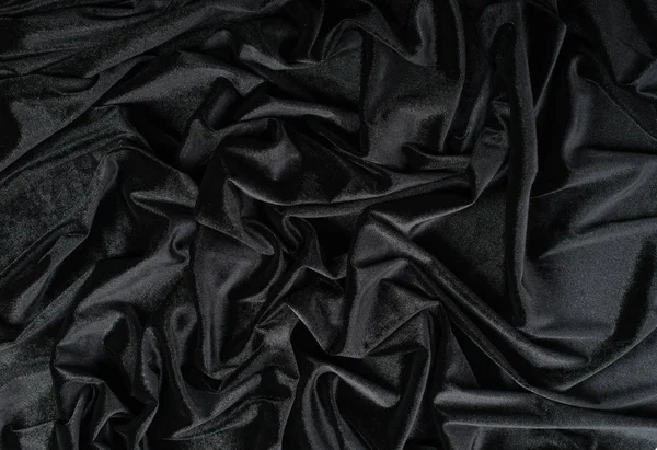 Crumpled black velvet