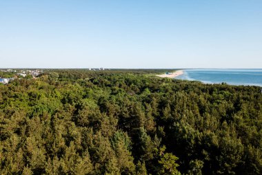 Aero fotoğraf dron beach Baltık Denizi Palanga, Litvanya güneşli bir gün