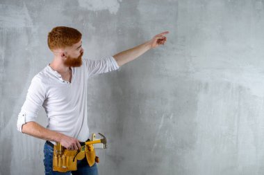 Sakallı Oluşturucusu, el hareketi kopyalama alanı el ulağı aracı DIY, endüstriyel kavramı bir işçinin iç inşaat ile ana son işlemci