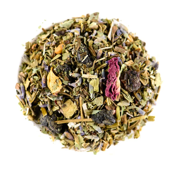 Makró Gyógynövény Tea Levendula Elszigetelt Fehér Background — Stock Fotó