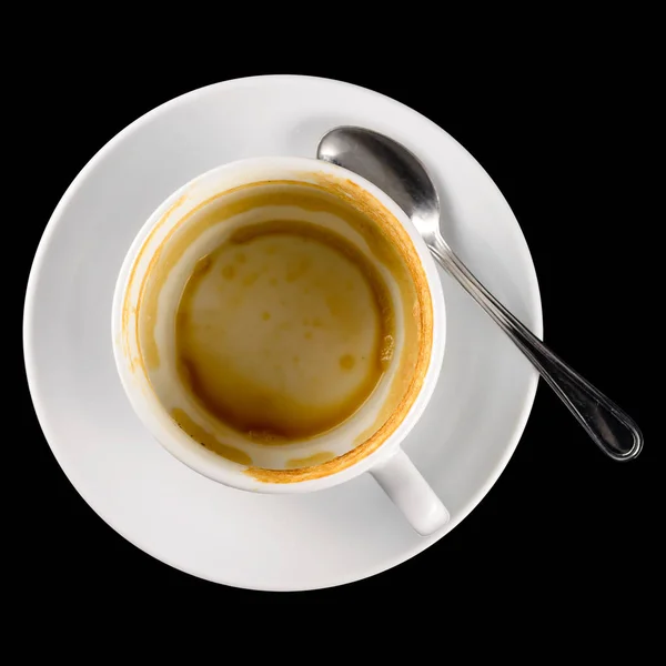 Borracho una taza de café capuchino café aislado en blanco — Foto de Stock