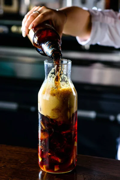 Close-up of making bomb shot at a party — Stock Photo, Image