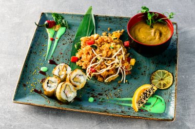 tyakhan with squid and lentil soup