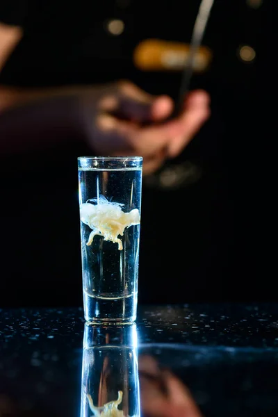 Alcoholic shot of a jellyfish in a nightclub — Stock Photo, Image