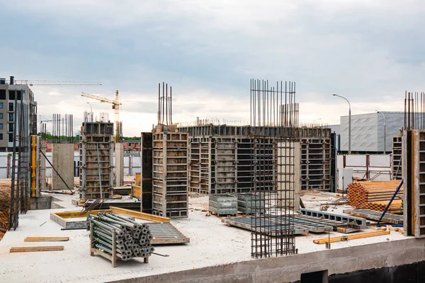 Formwork Concrete Foundation Building Site Horizontal Outdoors — Stock Photo, Image