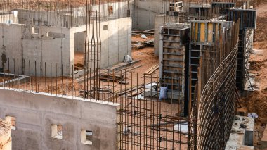 beton temeli, inşaat alanı, yatay, açık hava