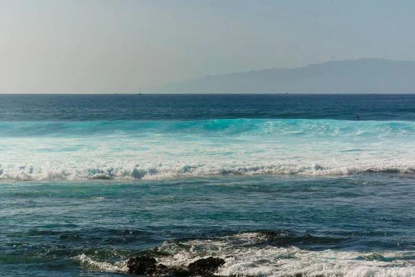 Onda Oceano Água Azul Oceano Onda Horizontal Fundo — Fotografia de Stock