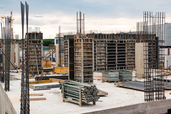 Site Construction Grande Échelle Avec Fondation Qui Sera Grand Gratte — Photo