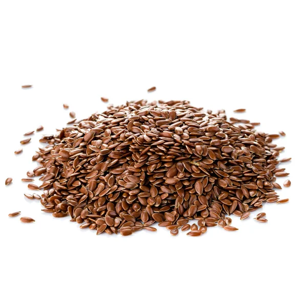 Flax Seed Linseed Closeup Isolated White — Stock Photo, Image