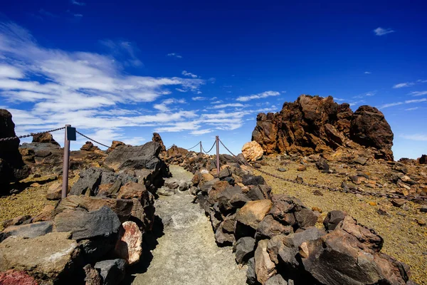 Szlak Turystyczny Szczyt Wulkanu Teide Tenerife Wyspy Kanaryjskie Hiszpania — Zdjęcie stockowe