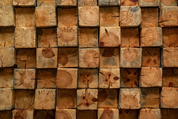 Wood veneer texture with square cut wood pieces. Wooden wallboard background image. wood texture square cuts