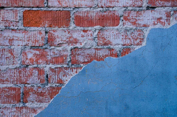 Brick Wall Background Fallen Plaster Brick Wall Visible Plaster Vintage Royalty Free Stock Images