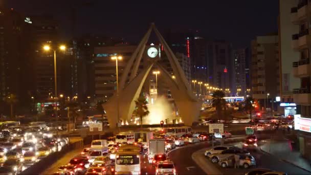 Dubai Birleşik Arap Emirlikleri Aralık Saat Kulesi Dolambaçlı Deira Aralık — Stok video