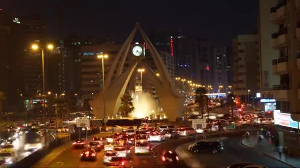 Dubai Emirati Arabi Uniti Dicembre Rotonda Della Torre Dell Orologio — Video Stock