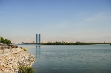 Ras Al Khaimah, Bae - 30 Eylül 2019: Sabah Ras al Khaimah deresi. Birleşik Arap Emirlikleri, Orta Doğu