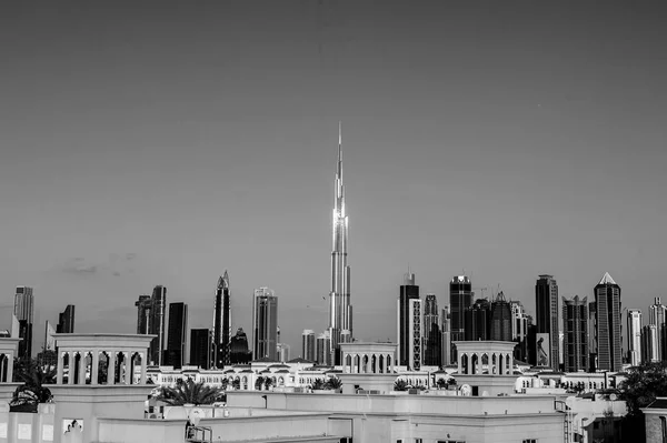 Dubai Uae May 2018 Colorful Sunset Dubai Downtown Skyscrapers Burj — Stock Photo, Image