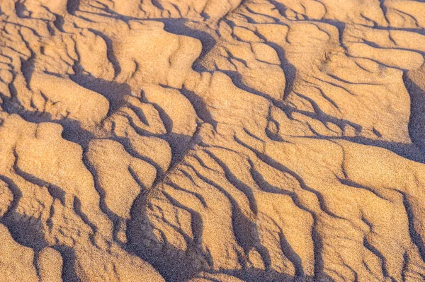 The structure of dunes in the desert, Dubai, United Arab Emirates.Close up.Areal view. — Stock Photo, Image