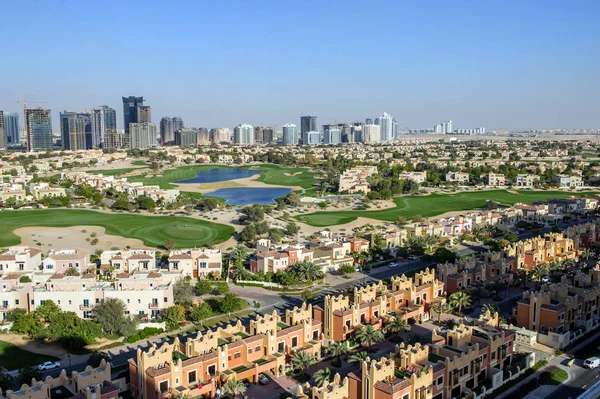 Dubai Sport City panoramiczny widok na maj 20, 2019 — Zdjęcie stockowe