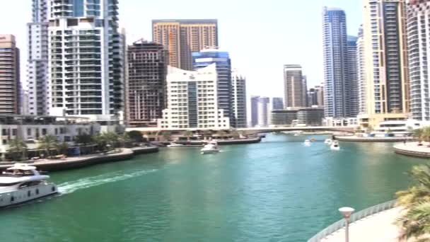 Dubaj Zjednoczone Emiraty Arabskie Maj 2019 Dubaj Słoneczny Dzień Marina — Wideo stockowe