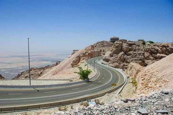 Ain Jabal Hafeet Mountain Landscape Views Ain Blue Sky Background — стоковое фото