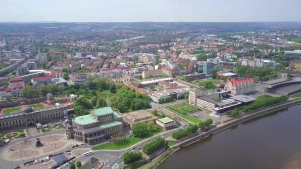 Veduta aerea del centro di Dresda, Germania — Video Stock