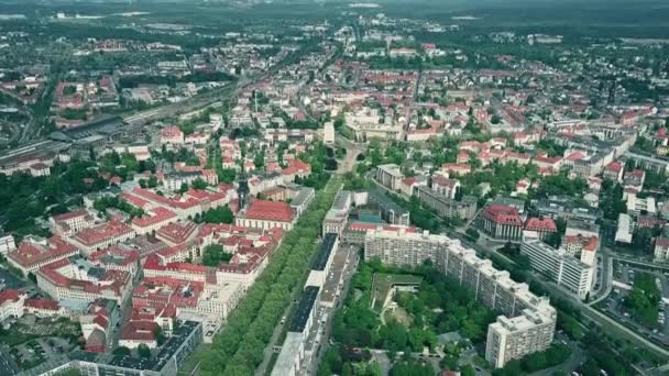 High altitude aerial view of Dresden and suburbs, Germany — Stock Video