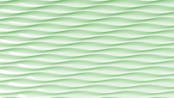 Зеленые пластиковые волнистые линии. Циклический фон движения — стоковое видео