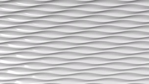 Líneas onduladas de plástico gris. Fondo de movimiento circular — Vídeos de Stock