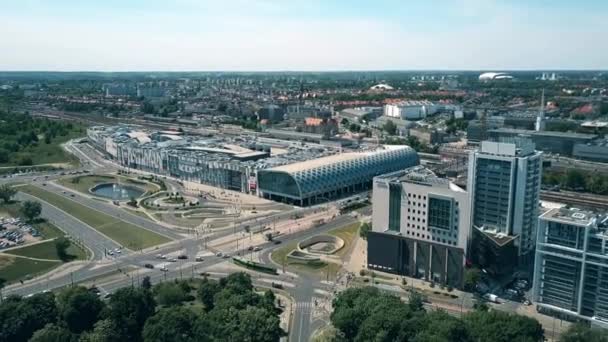 Poznan, polen - 20. mai 2018. luftaufnahme des avenida shopping mall — Stockvideo