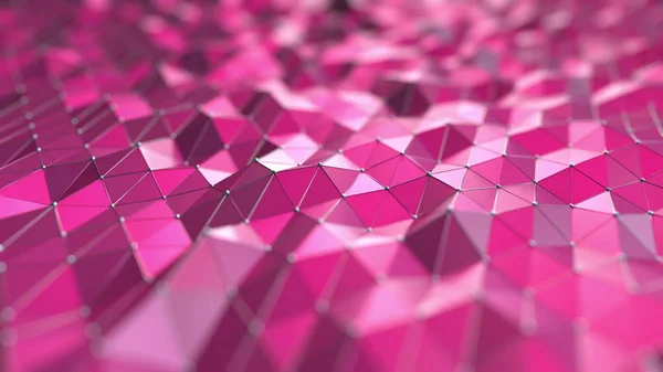 抽象的なピンク多角形、3 d レンダリング — ストック写真