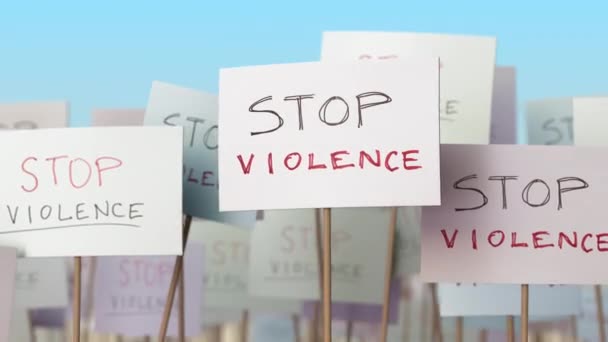 Plakate Bei Straßendemonstrationen Lückenhafte Animation — Stockvideo