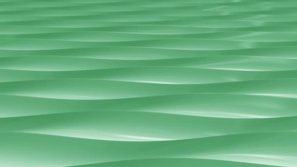 Ondas de plástico verde abstractas. Fondo de movimiento circular — Vídeos de Stock