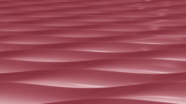 Абстрактные красные пластиковые волны. Циклический фон движения — стоковое видео