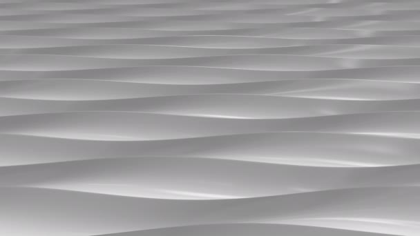 Ondes abstraites en plastique gris. Fond de mouvement bouclable — Video