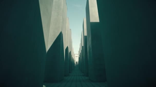 德国柏林-2018年4月30日。欧洲被谋杀的犹太人纪念碑 — 图库视频影像