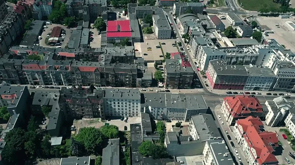 Vista aérea de edificios de apartamentos en Poznan, Polonia — Foto de Stock