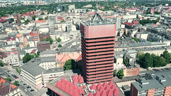Foto aérea del paisaje urbano de Poznan. Polonia — Foto de Stock